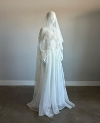 Sofia chantilly lace-edged mantilla bridal veil – The Loved One