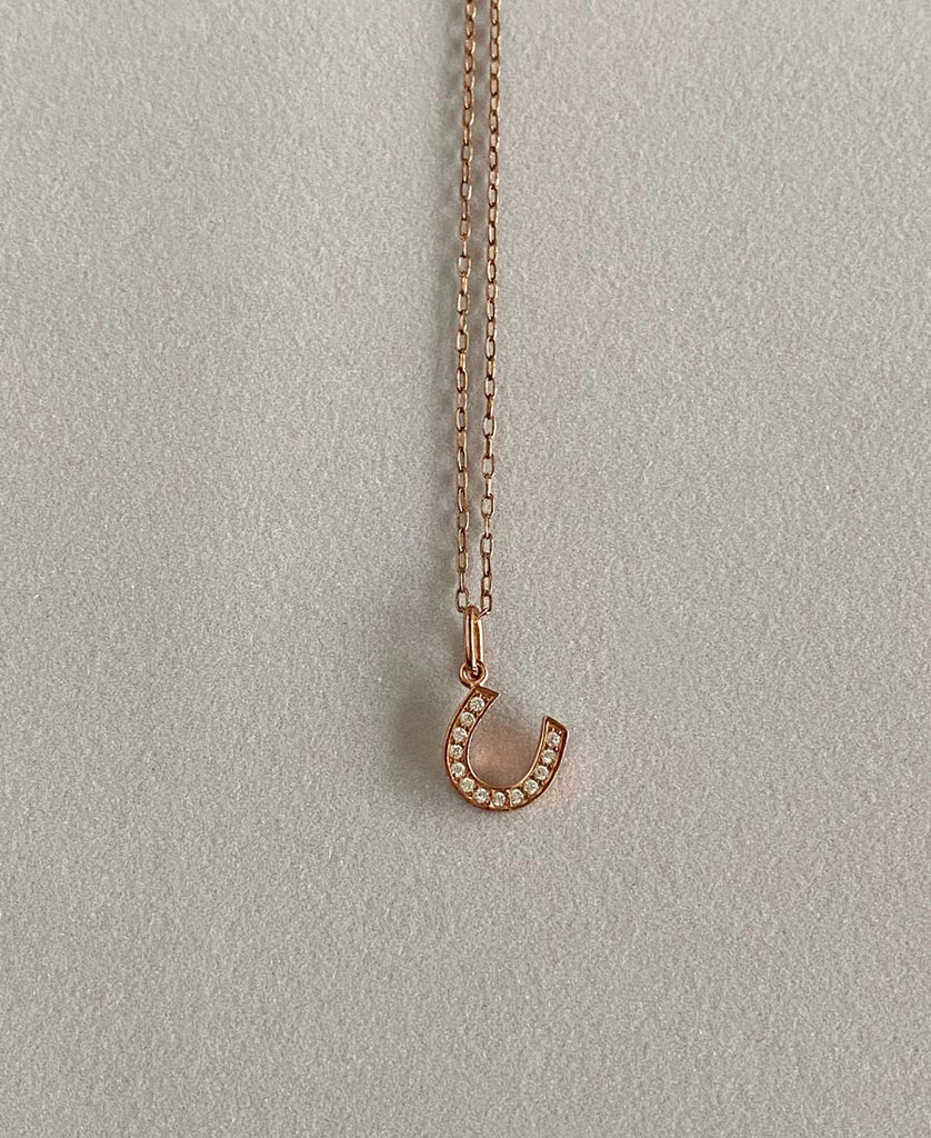 Rose gold deals horseshoe necklace