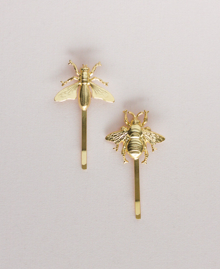 Pair of Bees Barrettes