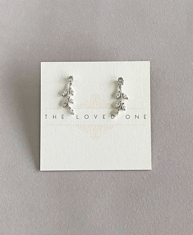 Silver Leaf Drop Earrings